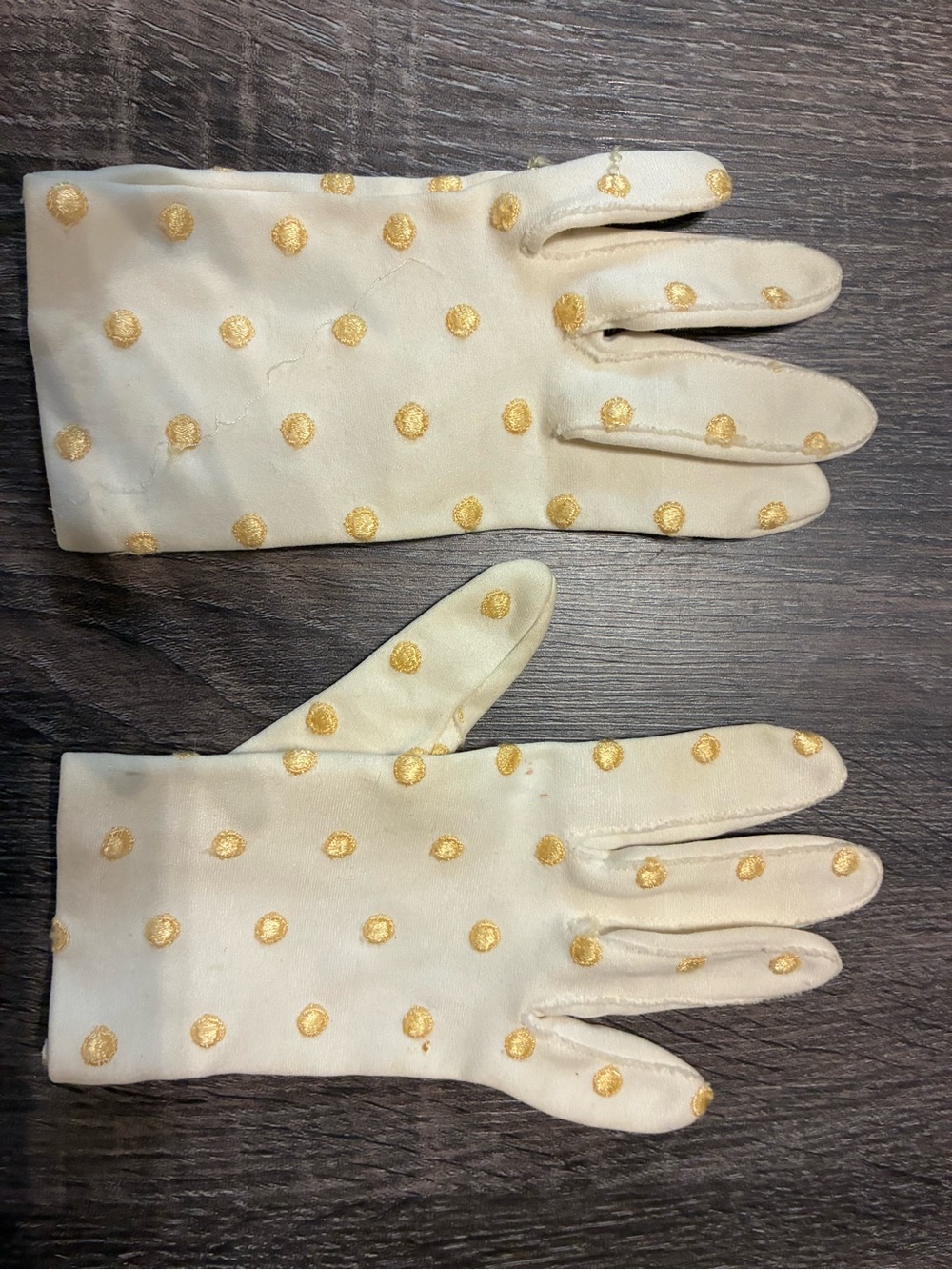 Vintage Hansen Polka Dot Tea Party Gloves - size 6.5